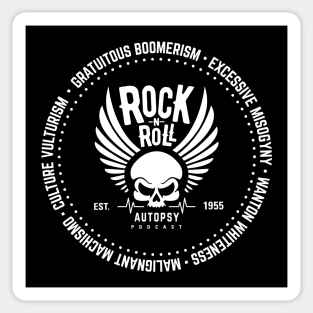 Rock-n-Roll Autopsy Five Categories Sticker